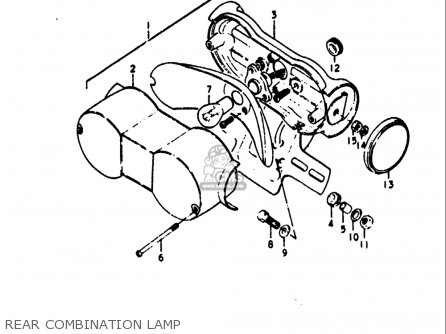 REAR COMBINATION LAMP - RV90 1972 (J) USA (E03)