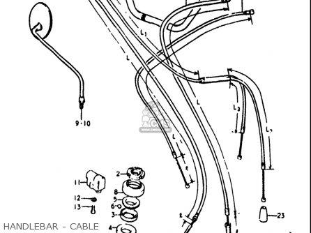 HANDLEBAR - CABLE - RV90 1972 (J) USA (E03)