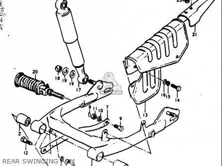 REAR SWINGING ARM - RV90 1972 (J) USA (E03)