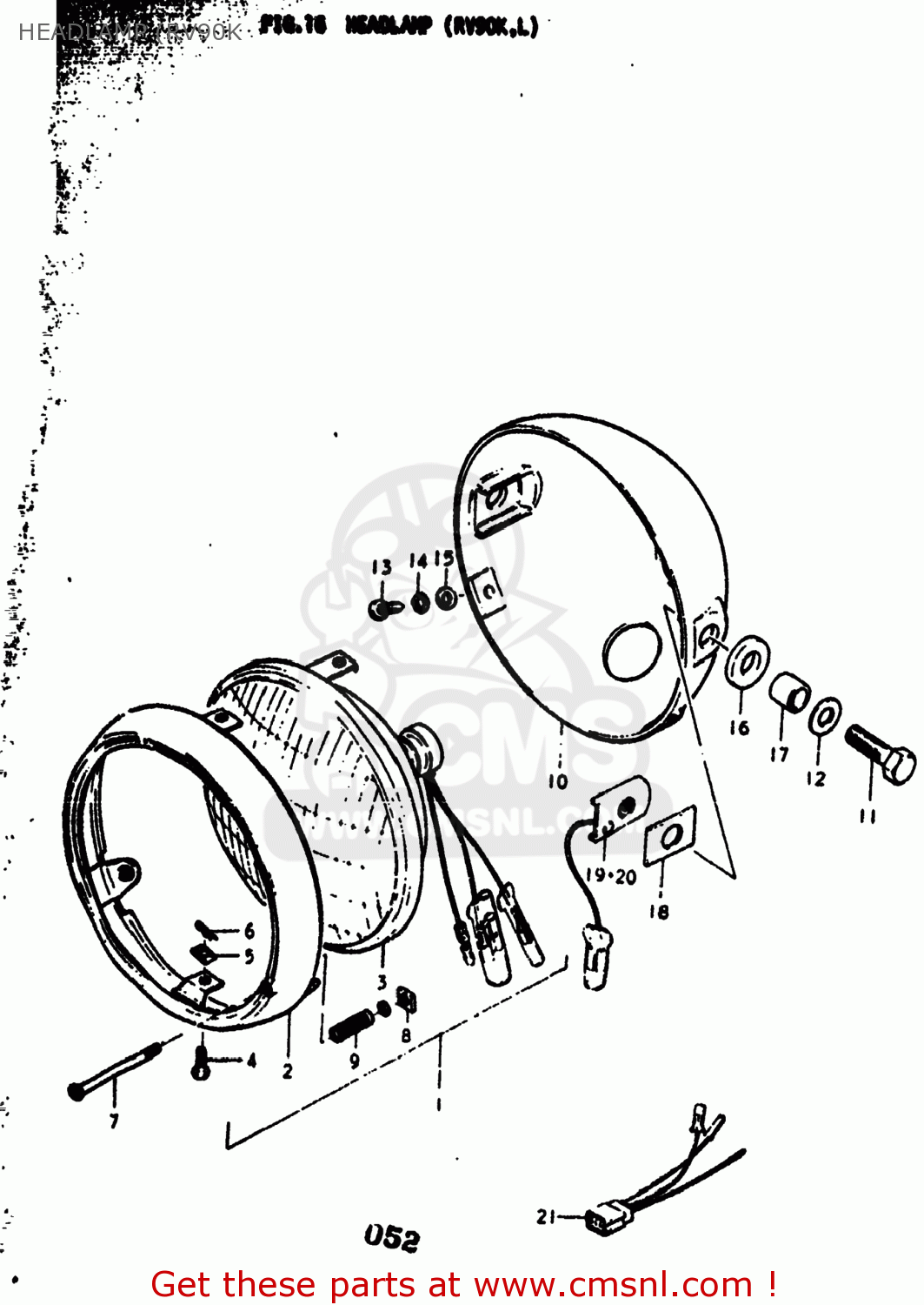 HEADLAMP (RV90K RV90 1973 (K) USA (E03)