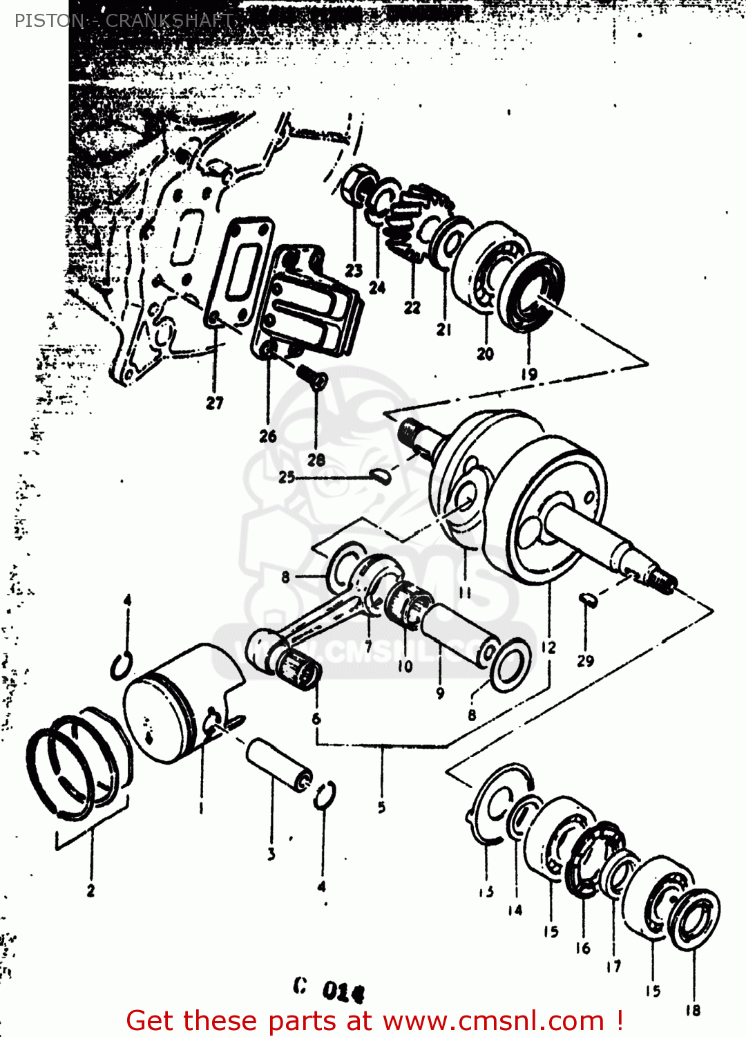 PISTON - CRANKSHAFT RV90 1973 (K) USA (E03)