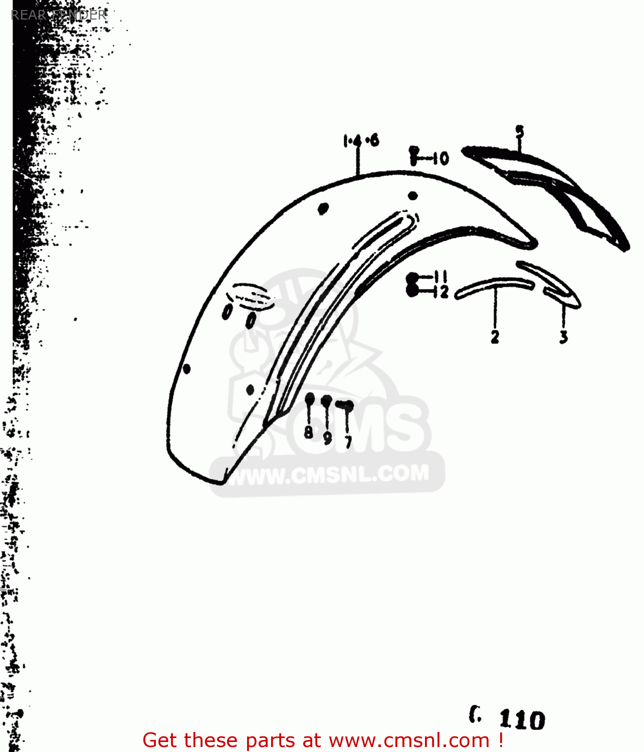 REAR FENDER RV90 1973 (K) USA (E03)