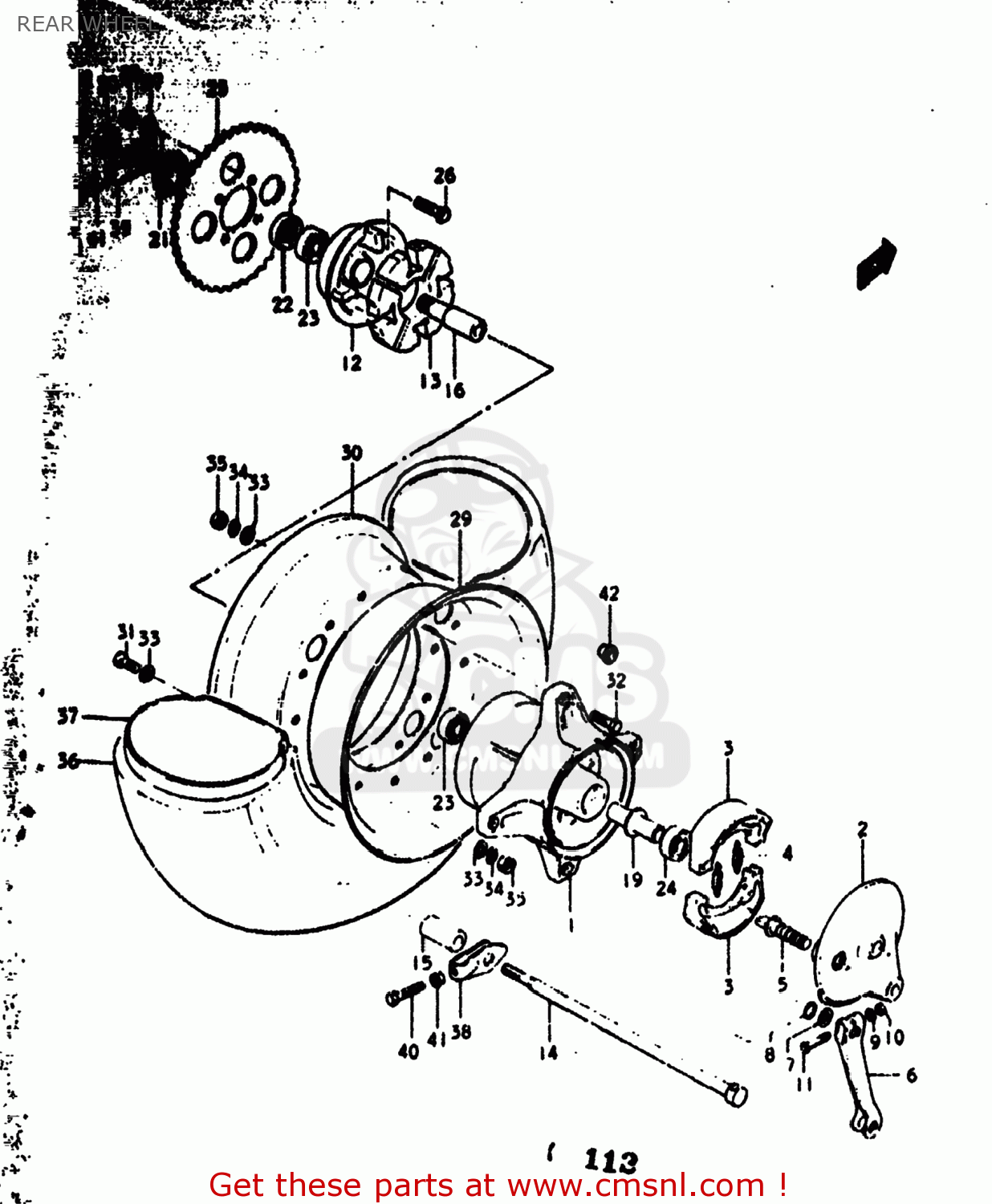 REAR WHEEL RV90 1973 (K) USA (E03)