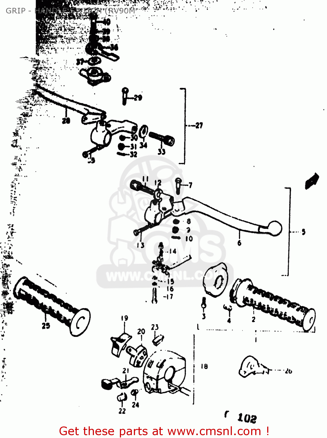 GRIP - HANDLE SWITCH (RV90M RV90 1974 (L) USA (E03)
