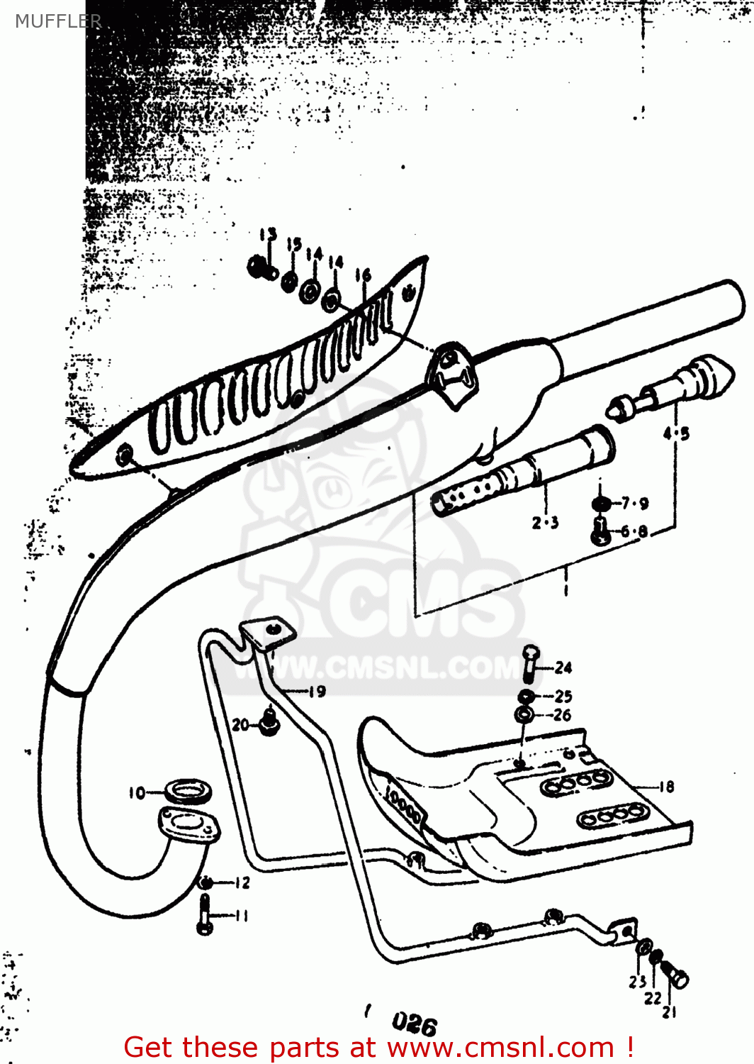 MUFFLER RV90 1974 (L) USA (E03)