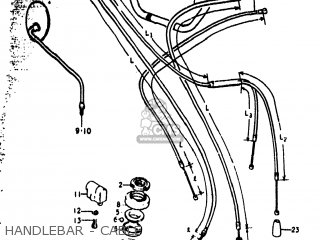 HANDLEBAR - CABLE - RV90 1974 (L) USA (E03)