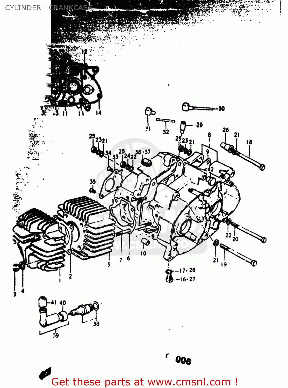 CYLINDER - CRANKCASE RV90 1975 (M) USA (E03)