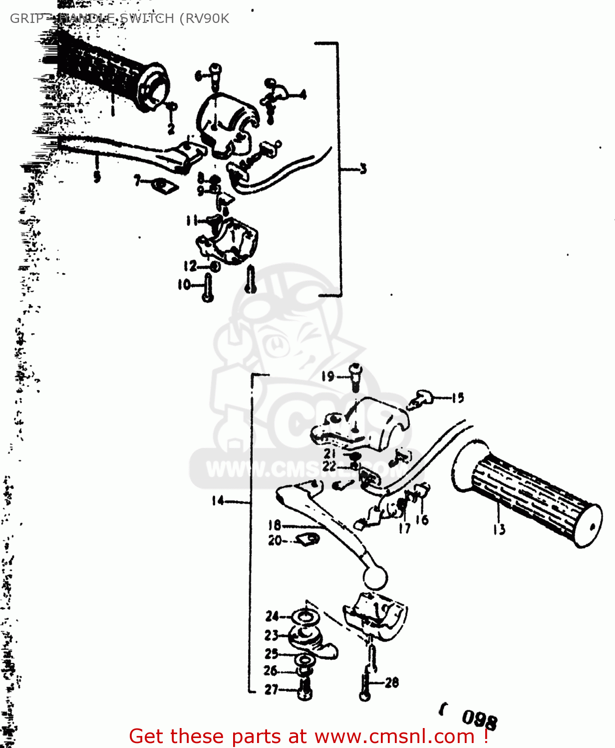 GRIP - HANDLE SWITCH (RV90K RV90 1976 (A) USA (E03)