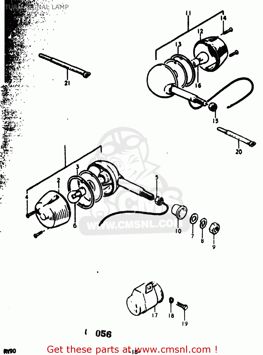 TURN SIGNAL LAMP RV90 1976 (A) USA (E03)