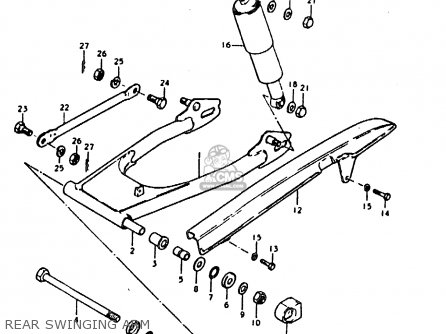 REAR SWINGING ARM - SB200 1979 (N) (E02)