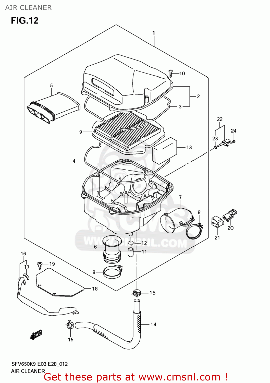 AIR CLEANER SFV650 GLADIUS 2009 (K9) USA (E03)