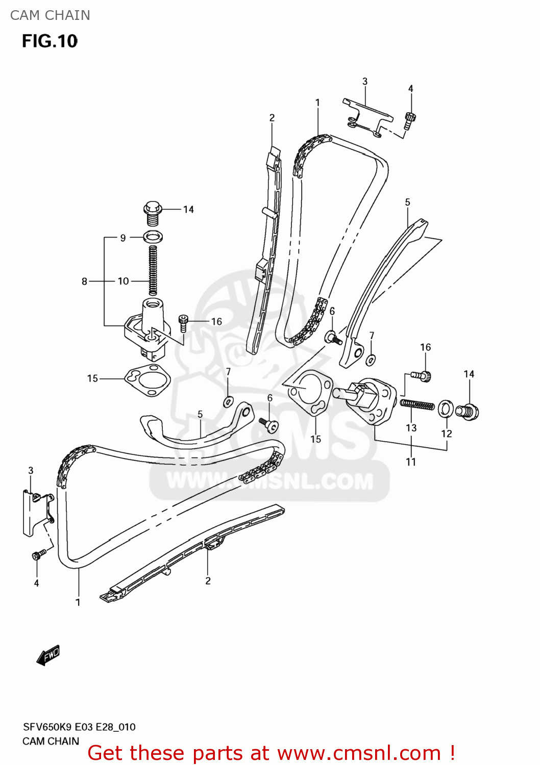 CAM CHAIN SFV650 GLADIUS 2009 (K9) USA (E03)