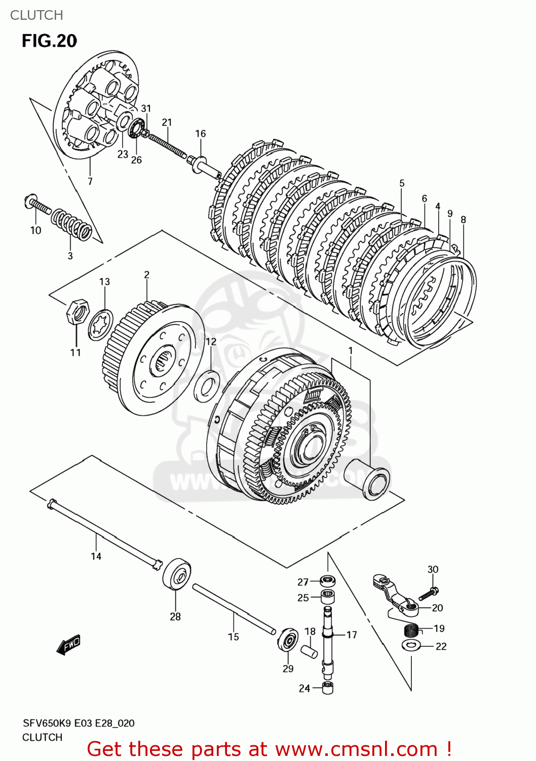 CLUTCH SFV650 GLADIUS 2009 (K9) USA (E03)
