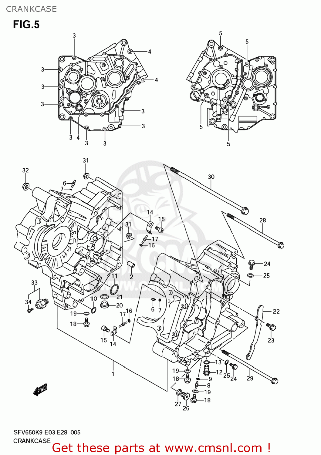 CRANKCASE SFV650 GLADIUS 2009 (K9) USA (E03)