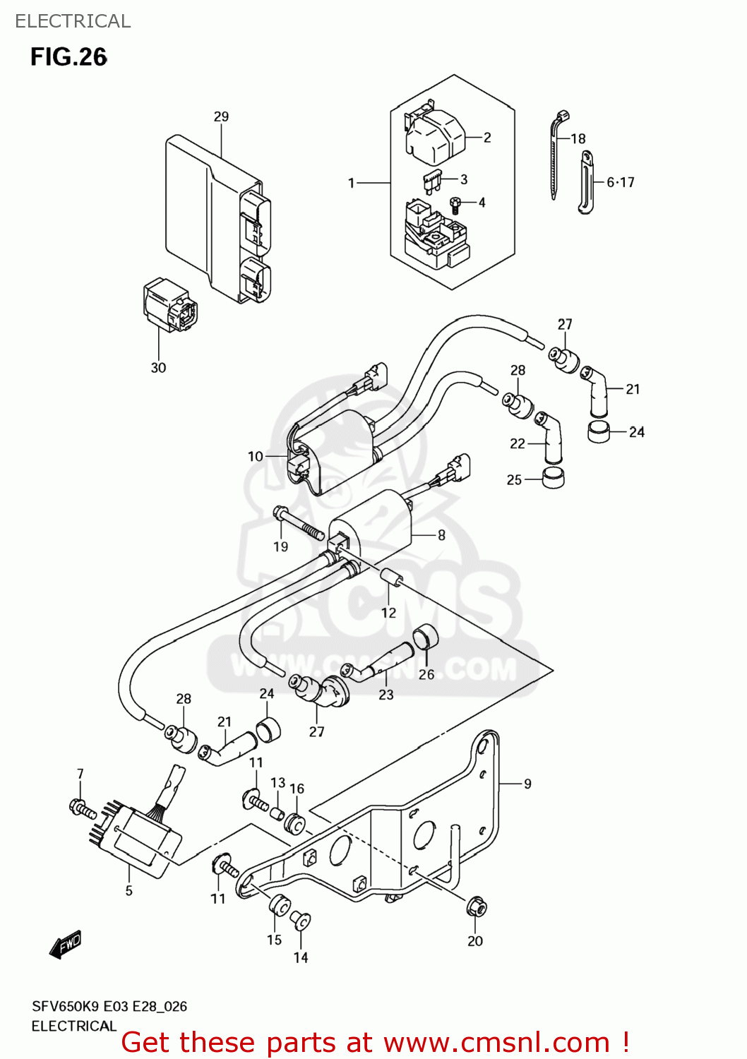 ELECTRICAL SFV650 GLADIUS 2009 (K9) USA (E03)