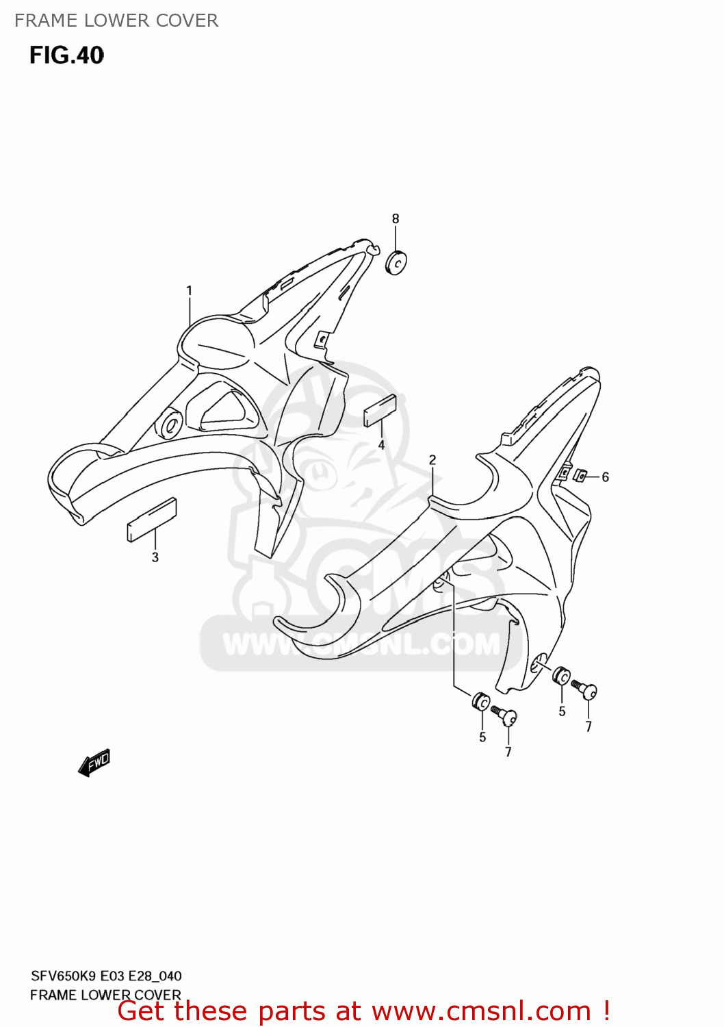 FRAME LOWER COVER SFV650 GLADIUS 2009 (K9) USA (E03)