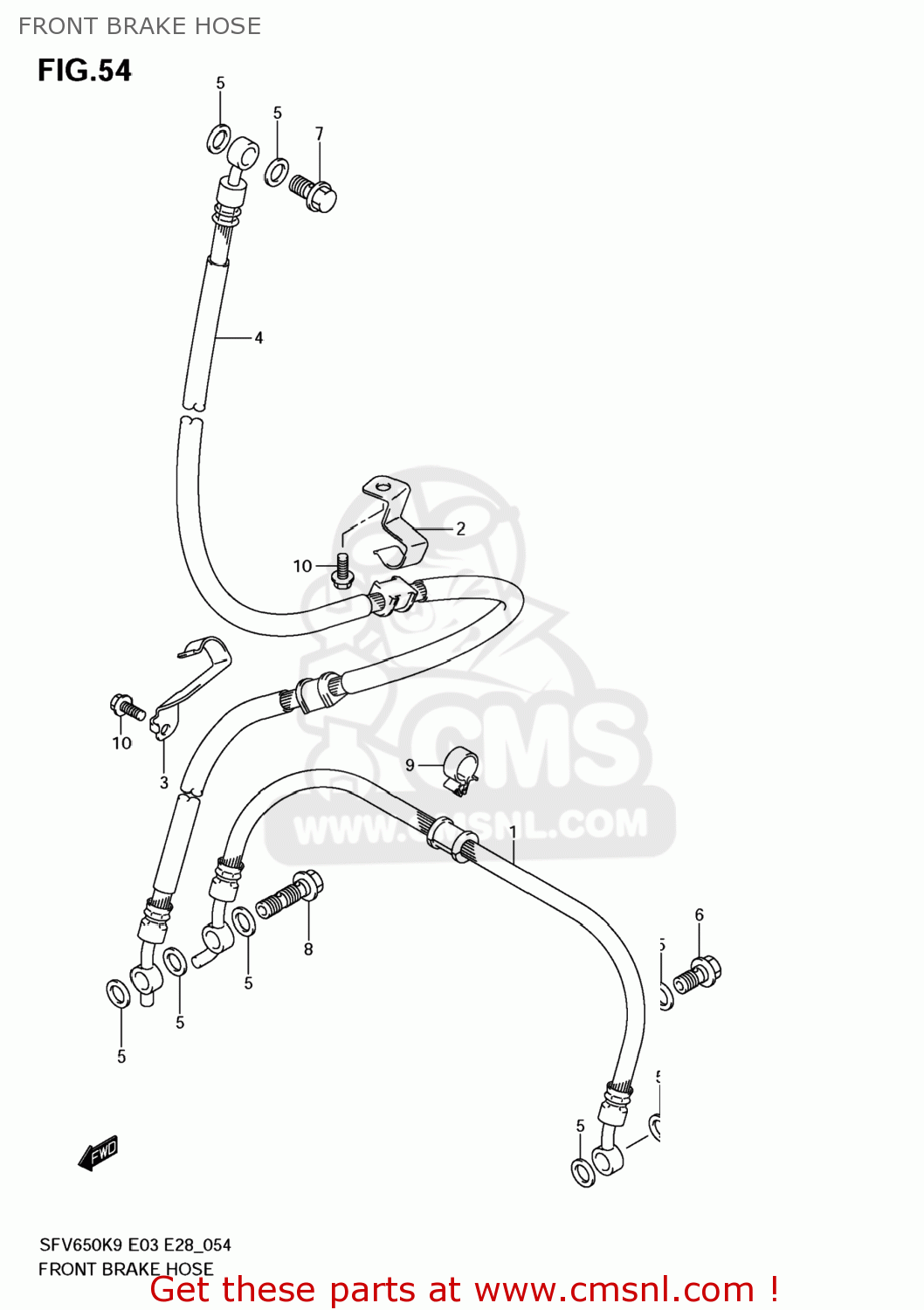 FRONT BRAKE HOSE SFV650 GLADIUS 2009 (K9) USA (E03)