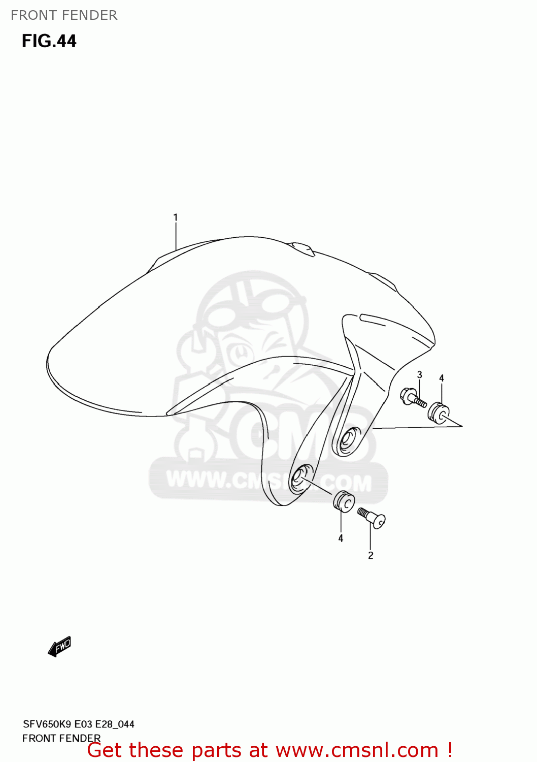 FRONT FENDER SFV650 GLADIUS 2009 (K9) USA (E03)