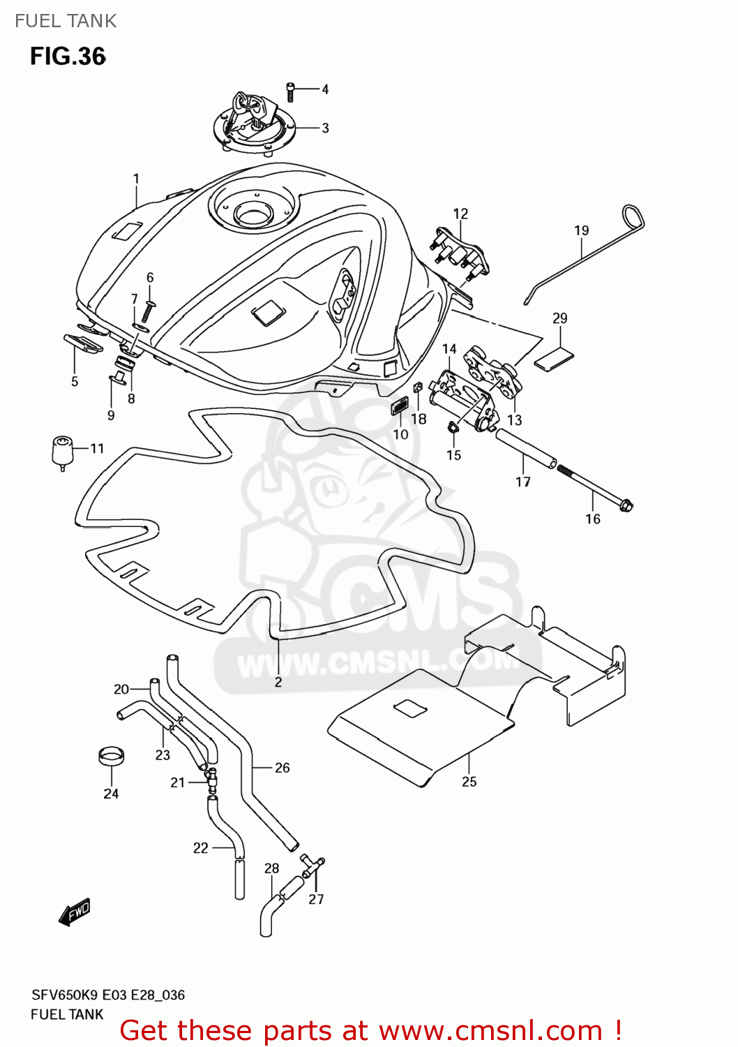 FUEL TANK SFV650 GLADIUS 2009 (K9) USA (E03)