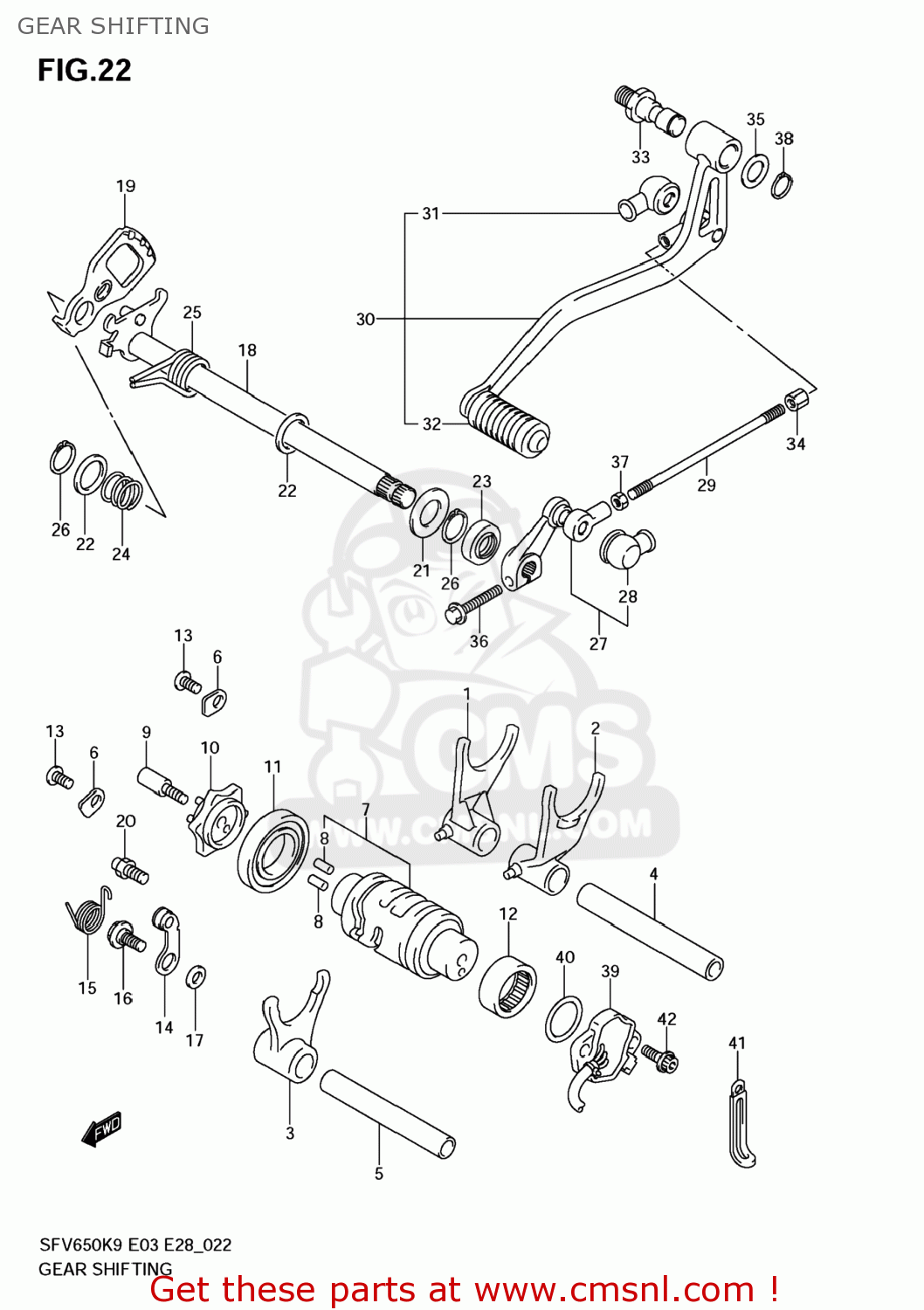 GEAR SHIFTING SFV650 GLADIUS 2009 (K9) USA (E03)