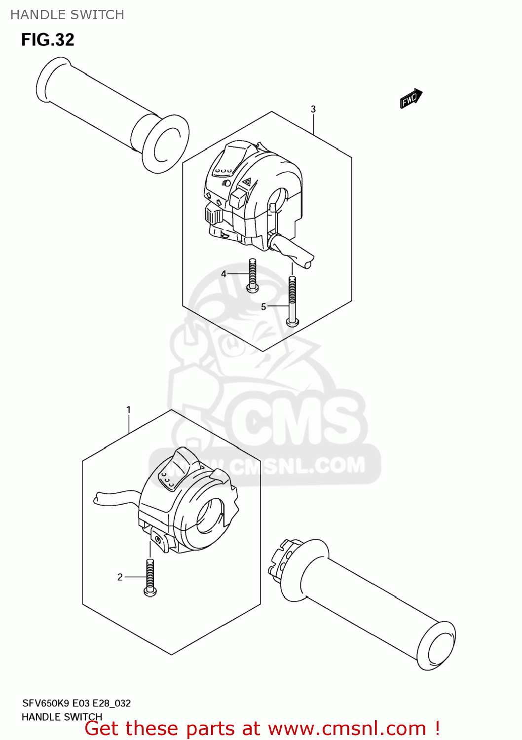 HANDLE SWITCH SFV650 GLADIUS 2009 (K9) USA (E03)
