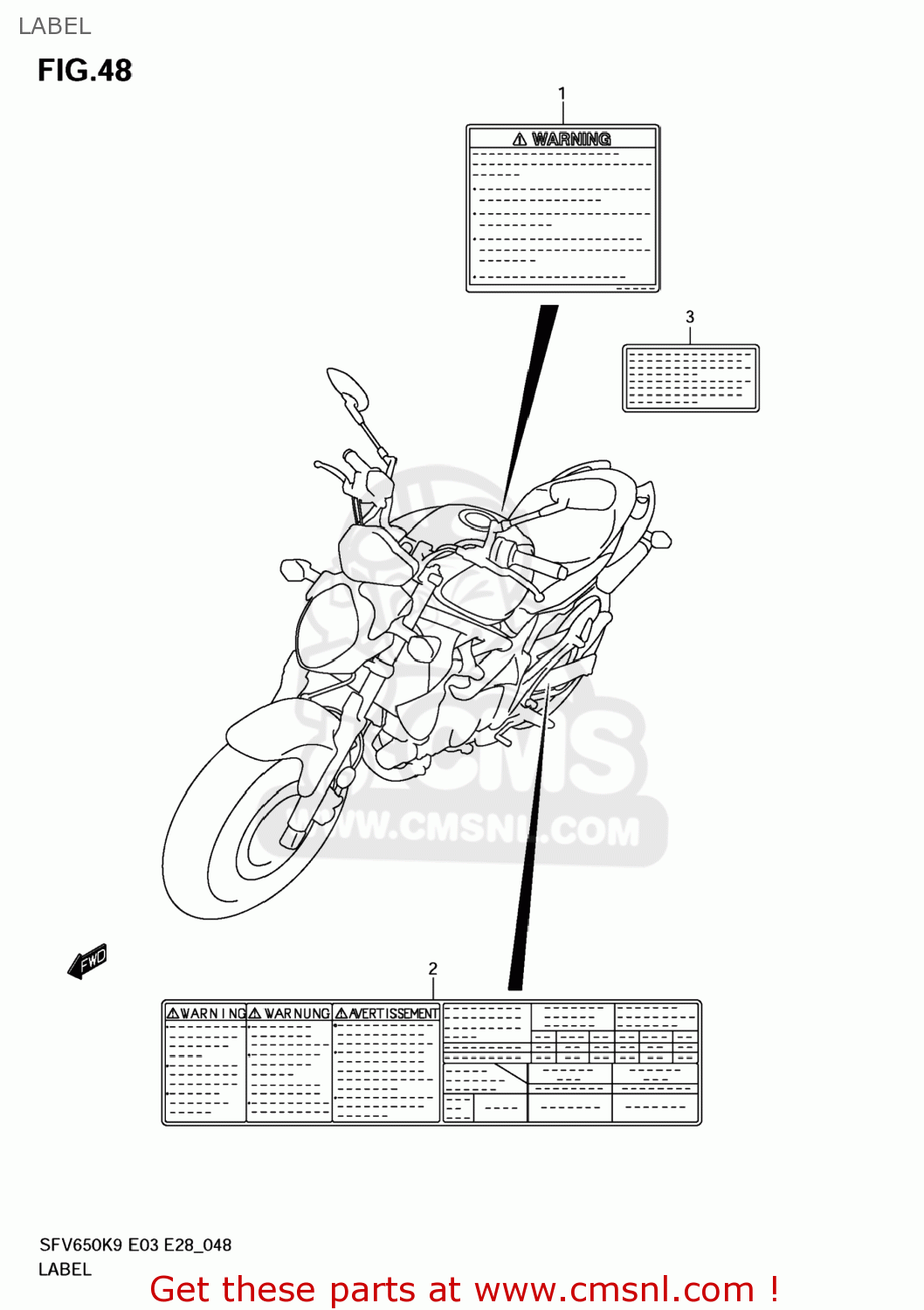 LABEL SFV650 GLADIUS 2009 (K9) USA (E03)