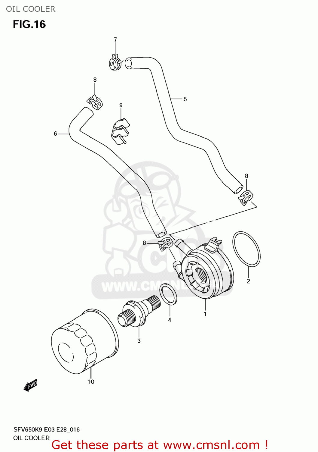 OIL COOLER SFV650 GLADIUS 2009 (K9) USA (E03)