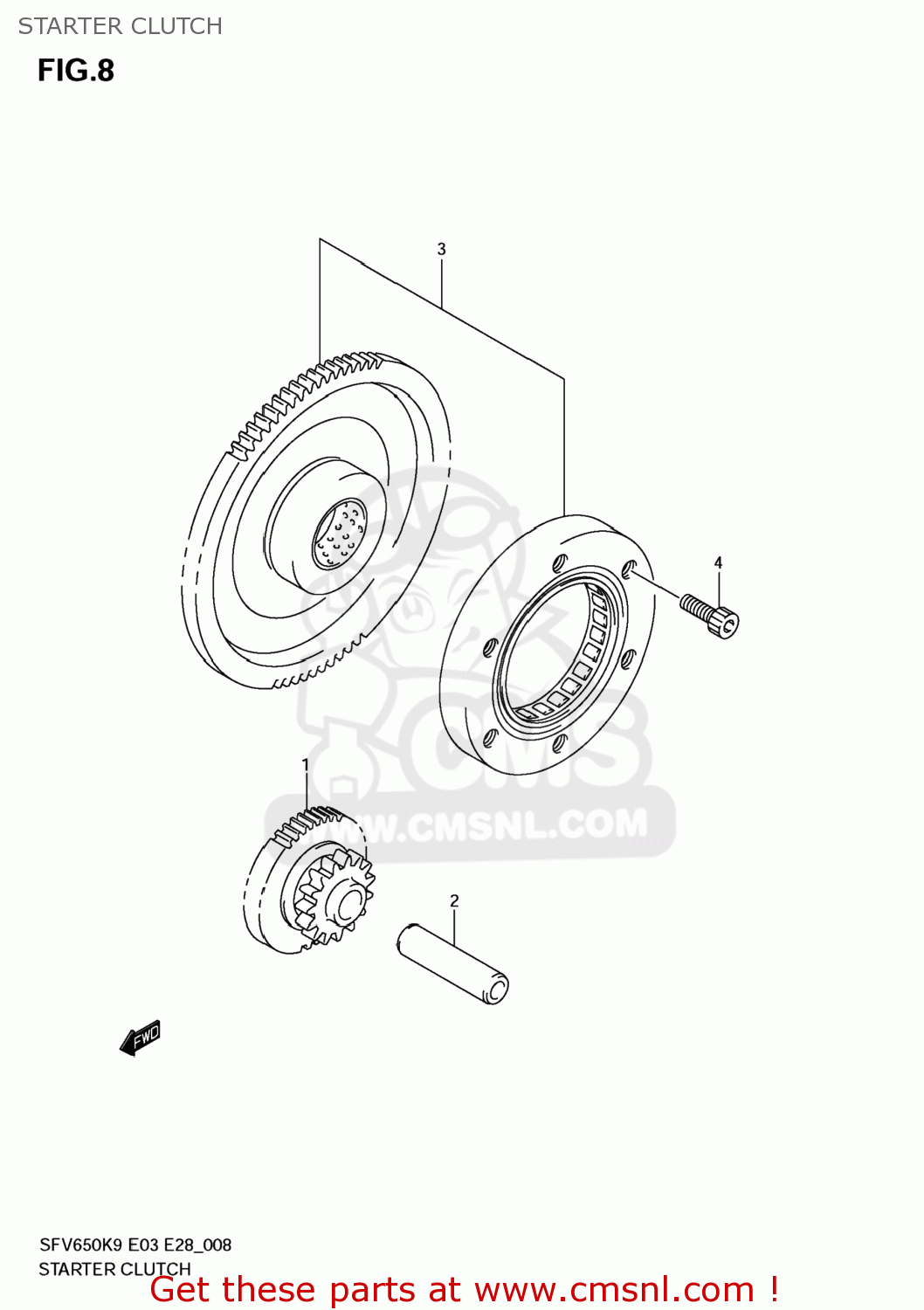 STARTER CLUTCH SFV650 GLADIUS 2009 (K9) USA (E03)