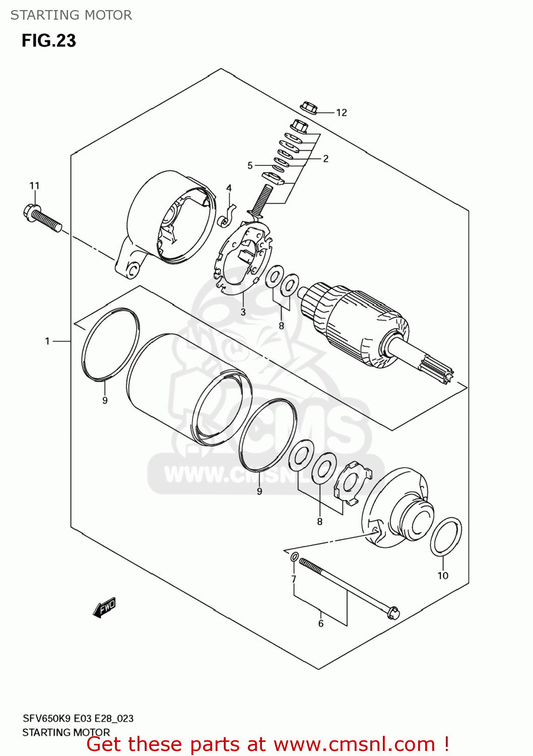 STARTING MOTOR SFV650 GLADIUS 2009 (K9) USA (E03)