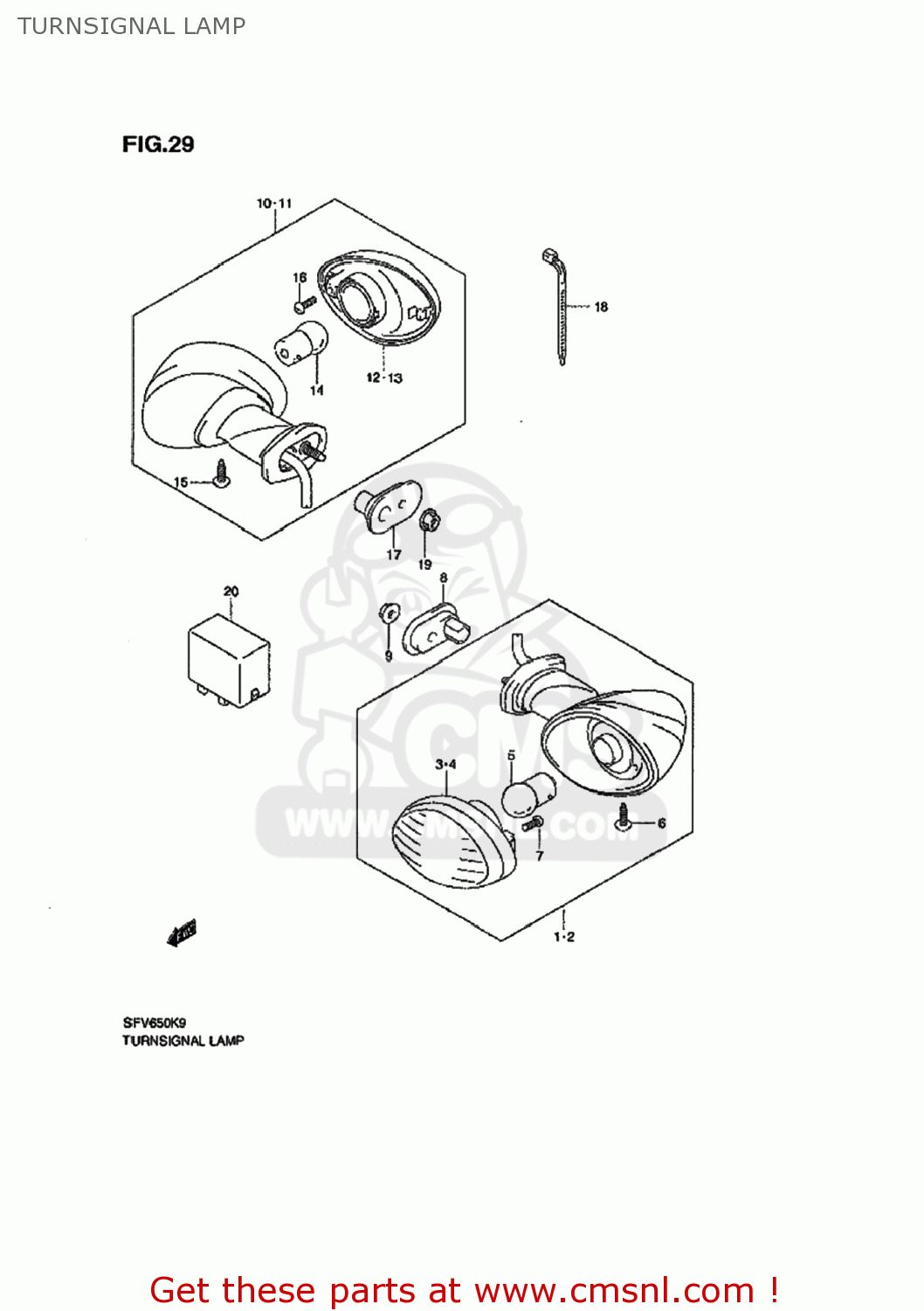 TURNSIGNAL LAMP SFV650 GLADIUS 2009 (K9) USA (E03)