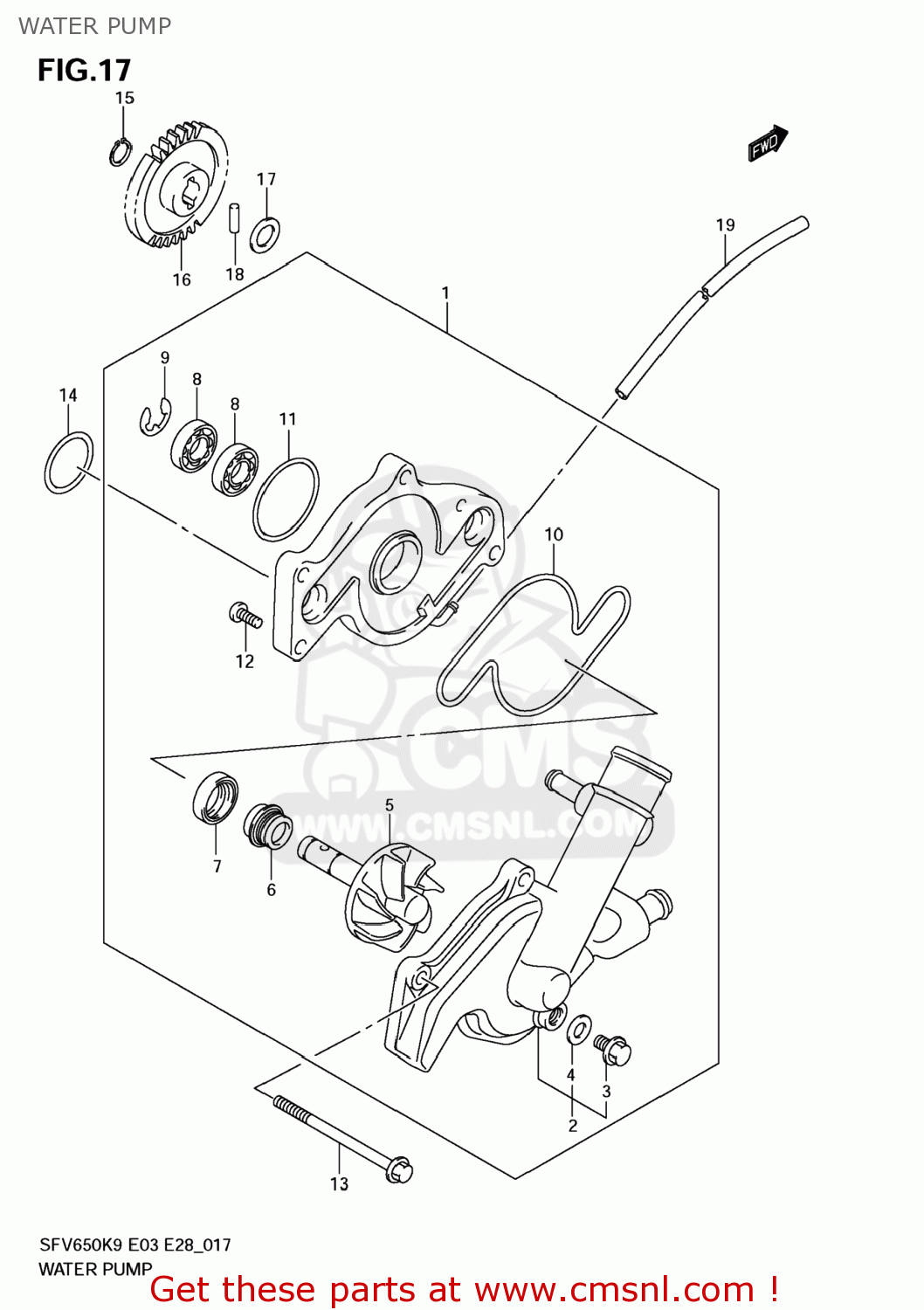 WATER PUMP SFV650 GLADIUS 2009 (K9) USA (E03)