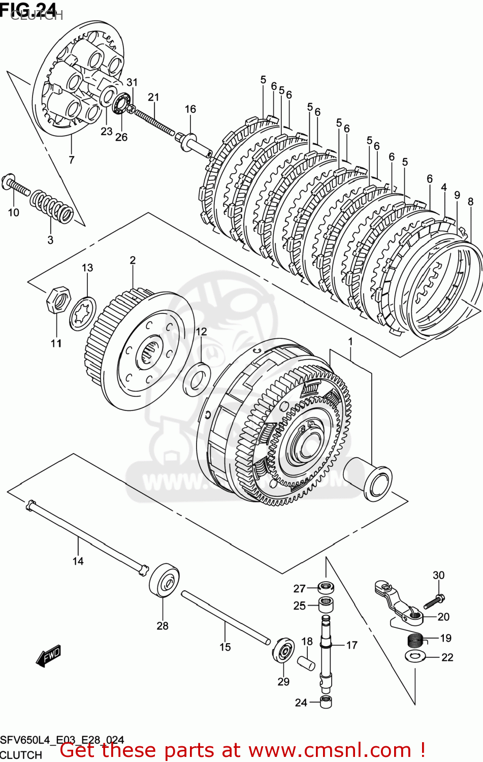 CLUTCH SFV650 GLADIUS 2014 (L4) USA (E03)