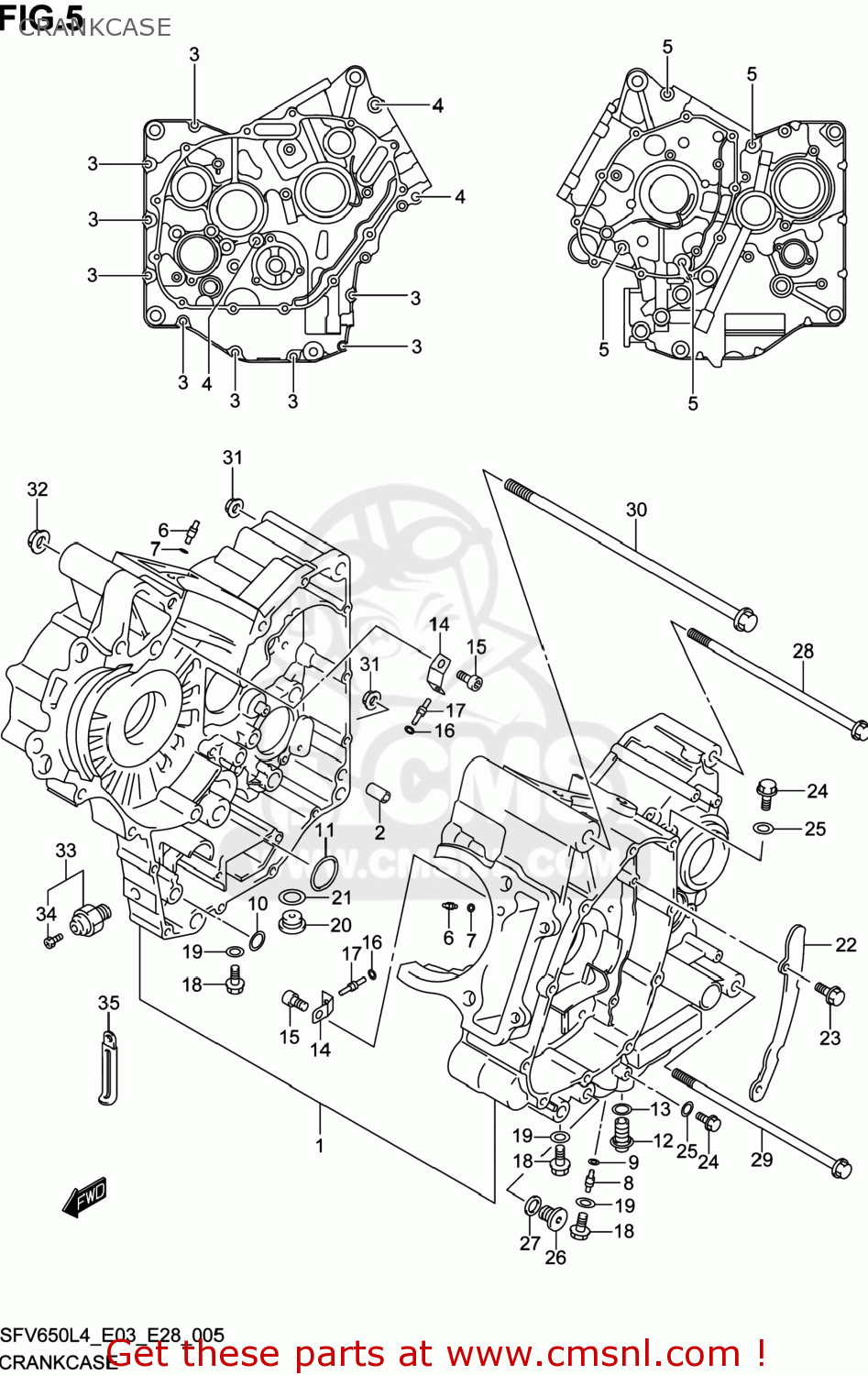 CRANKCASE SFV650 GLADIUS 2014 (L4) USA (E03)