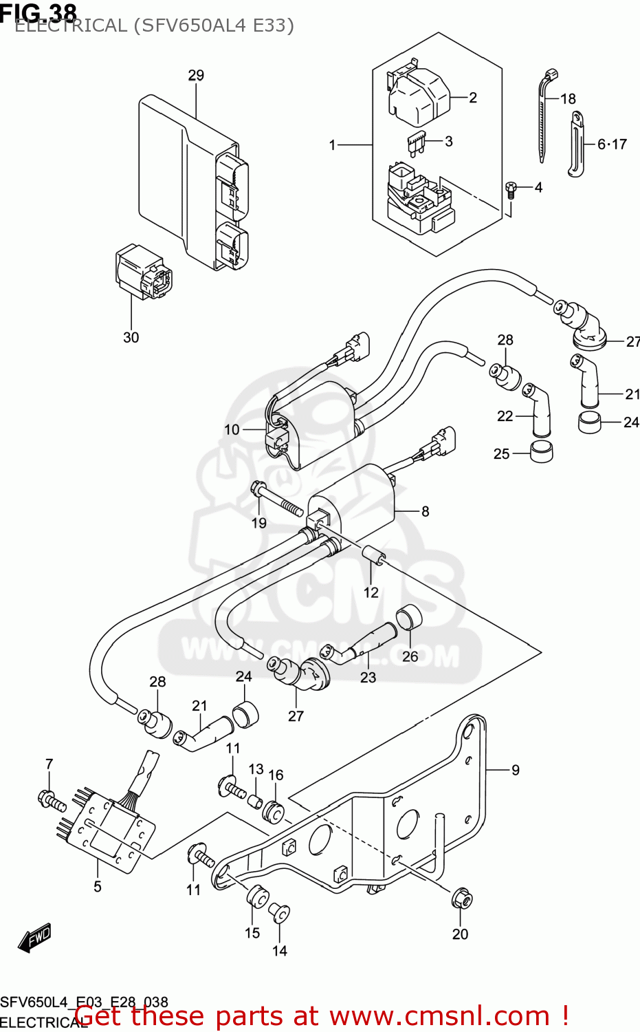 ELECTRICAL (SFV650AL4 E33) SFV650 GLADIUS 2014 (L4) USA (E03)