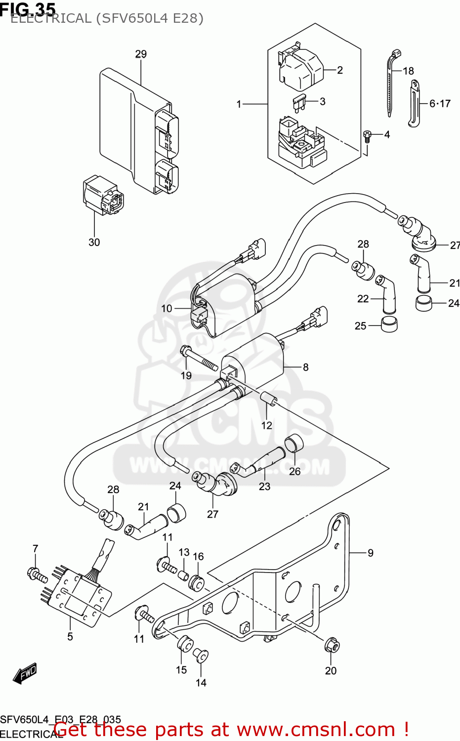 ELECTRICAL (SFV650L4 E28) SFV650 GLADIUS 2014 (L4) USA (E03)