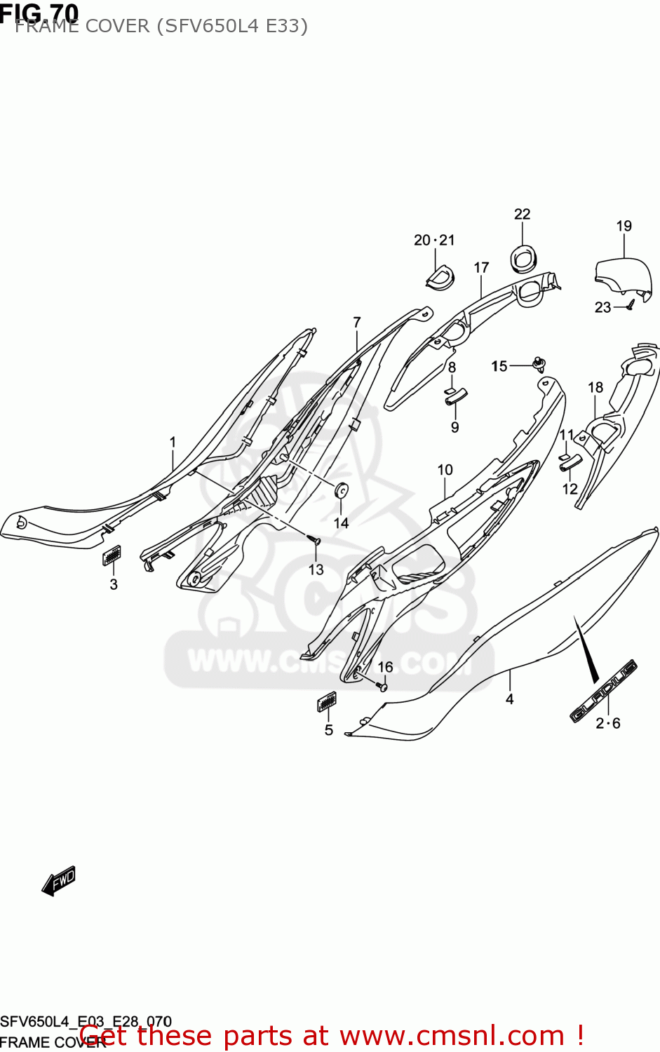 FRAME COVER (SFV650L4 E33) SFV650 GLADIUS 2014 (L4) USA (E03)