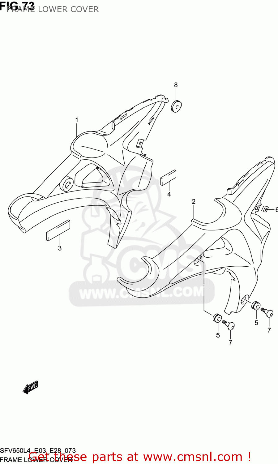 FRAME LOWER COVER SFV650 GLADIUS 2014 (L4) USA (E03)