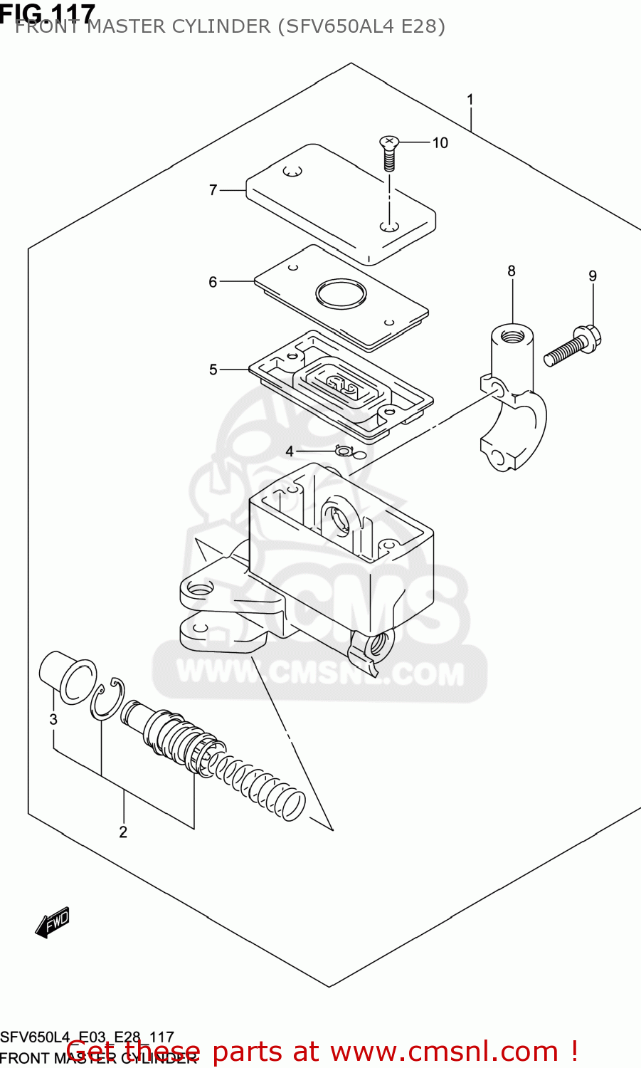 FRONT MASTER CYLINDER (SFV650AL4 E28) SFV650 GLADIUS 2014 (L4) USA (E03)