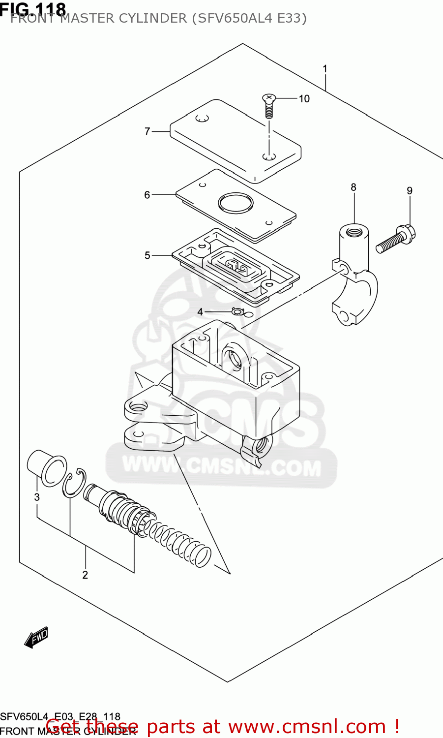 FRONT MASTER CYLINDER (SFV650AL4 E33) SFV650 GLADIUS 2014 (L4) USA (E03)
