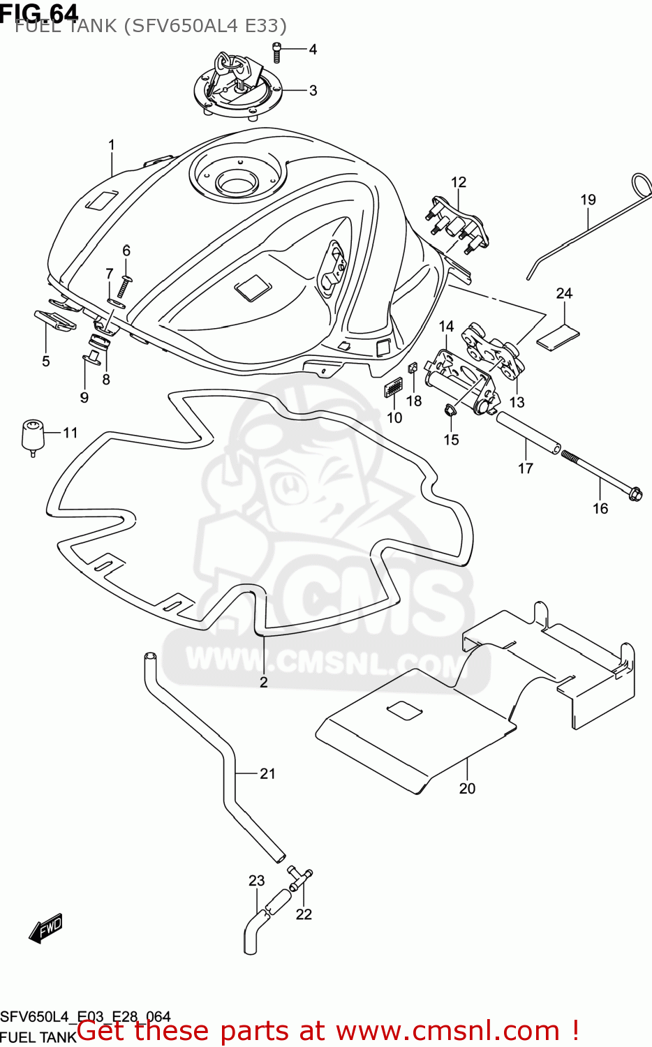 FUEL TANK (SFV650AL4 E33) SFV650 GLADIUS 2014 (L4) USA (E03)