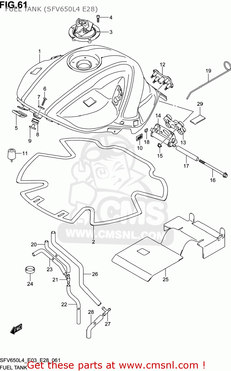 FUEL TANK (SFV650L4 E28) SFV650 GLADIUS 2014 (L4) USA (E03)