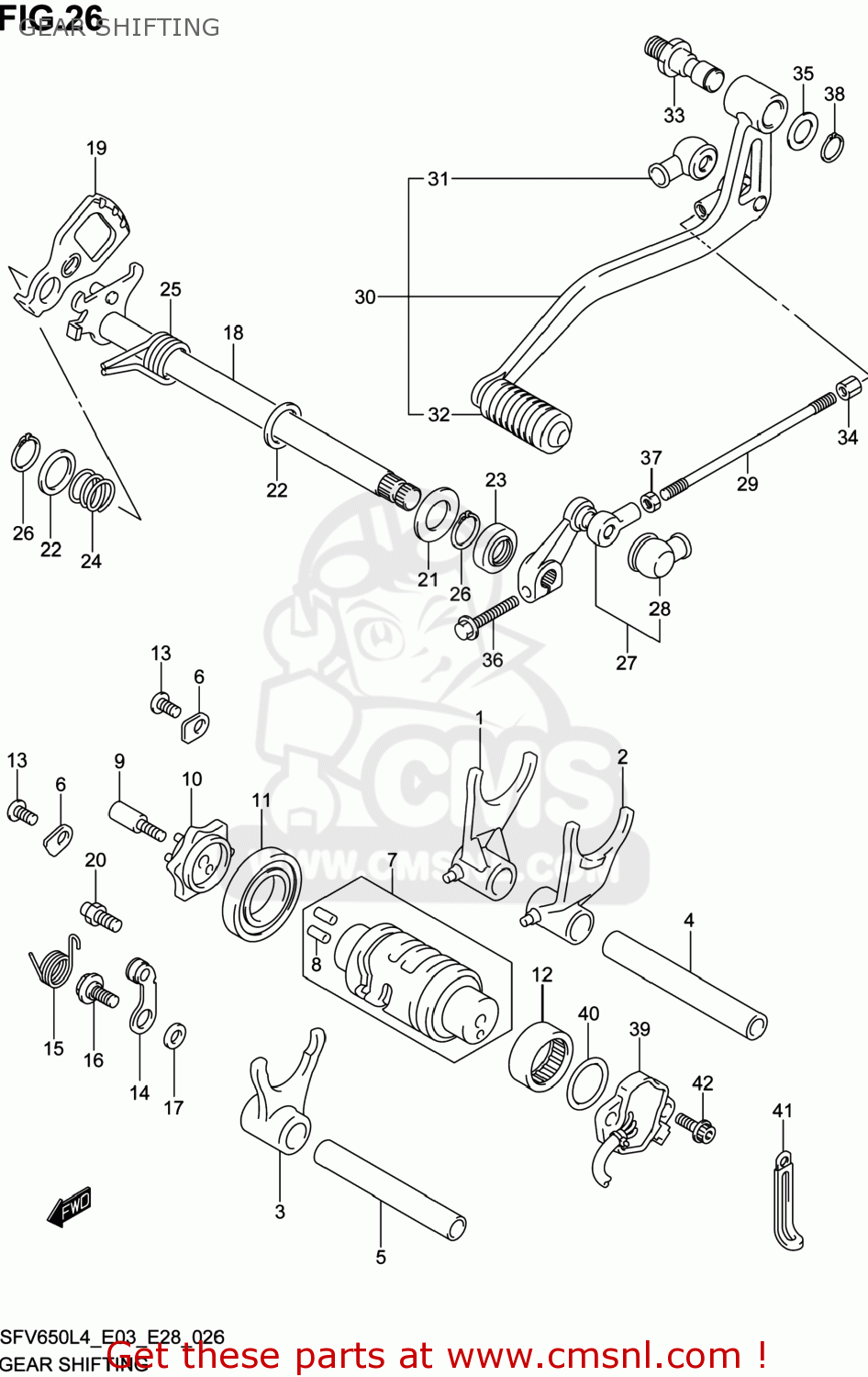 GEAR SHIFTING SFV650 GLADIUS 2014 (L4) USA (E03)