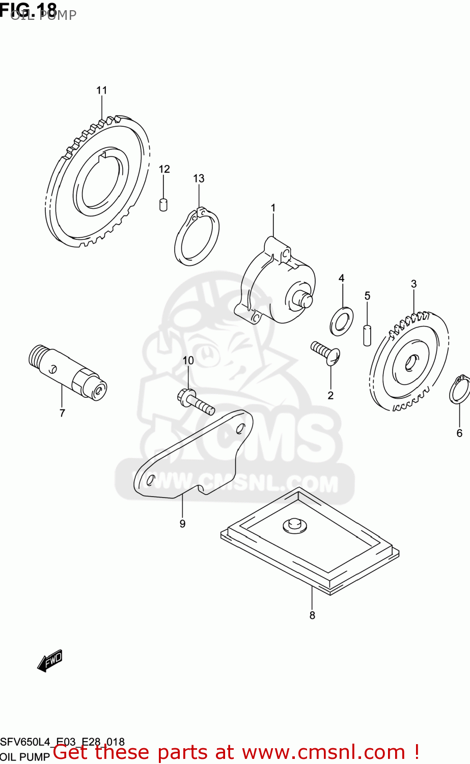 OIL PUMP SFV650 GLADIUS 2014 (L4) USA (E03)