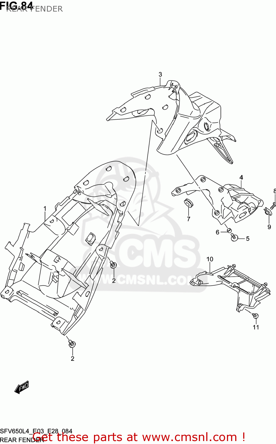REAR FENDER SFV650 GLADIUS 2014 (L4) USA (E03)