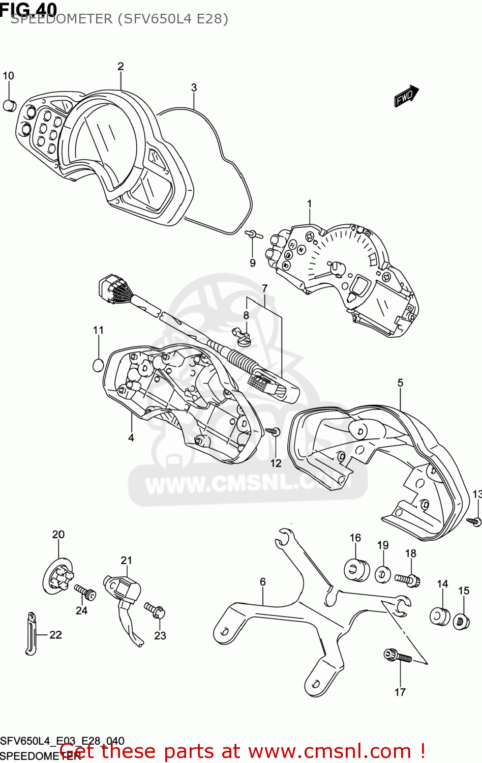 SPEEDOMETER (SFV650L4 E28) SFV650 GLADIUS 2014 (L4) USA (E03)