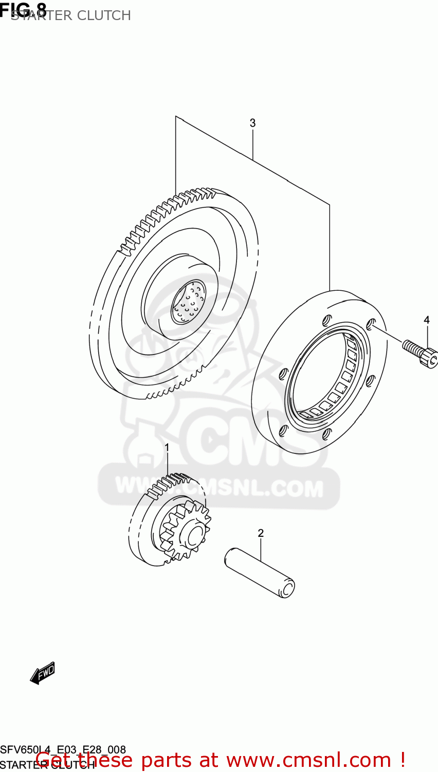 STARTER CLUTCH SFV650 GLADIUS 2014 (L4) USA (E03)