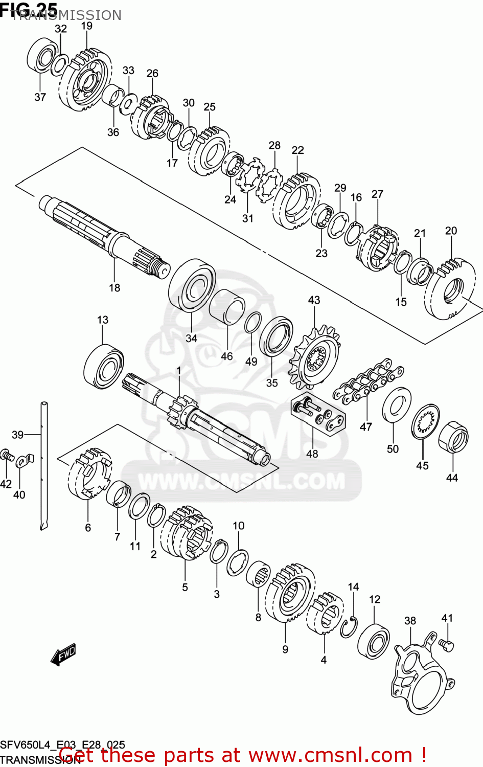 TRANSMISSION SFV650 GLADIUS 2014 (L4) USA (E03)