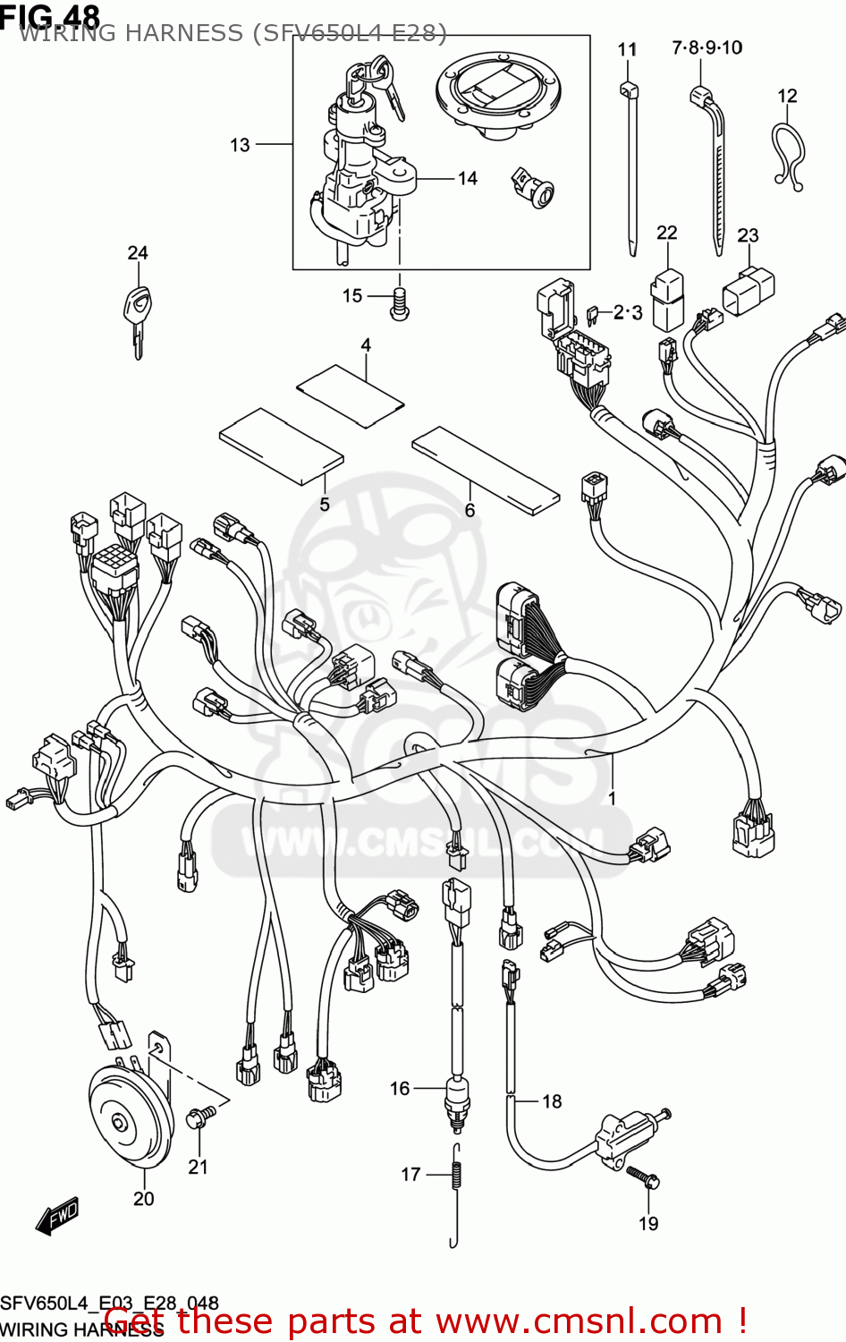 WIRING HARNESS (SFV650L4 E28) SFV650 GLADIUS 2014 (L4) USA (E03)