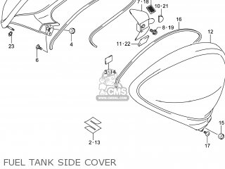 FUEL TANK SIDE COVER - SFV650 GLADIUS 2014 (L4) USA (E03)