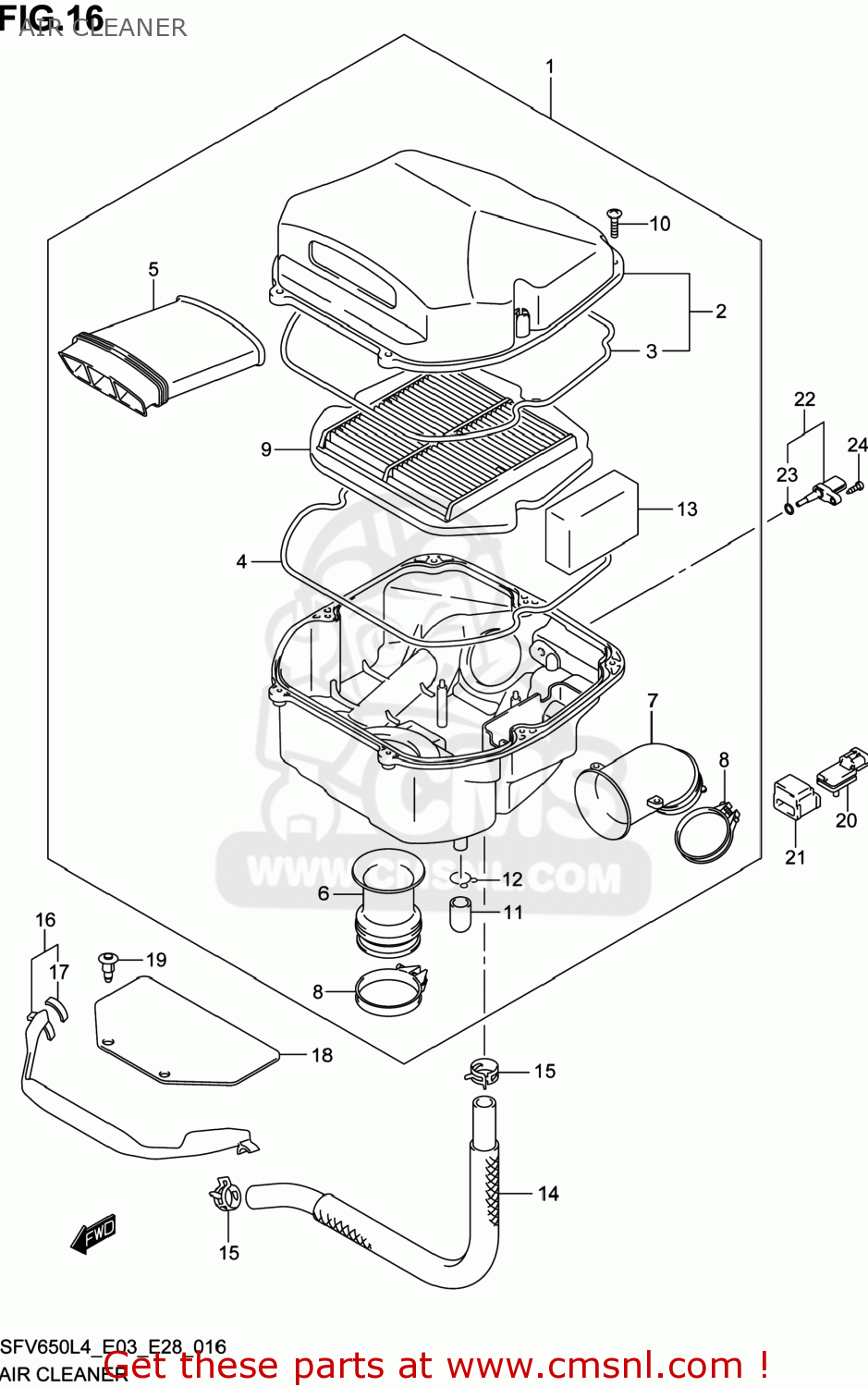 AIR CLEANER SFV650A GLADIUS 2014 (L4) USA (E03)